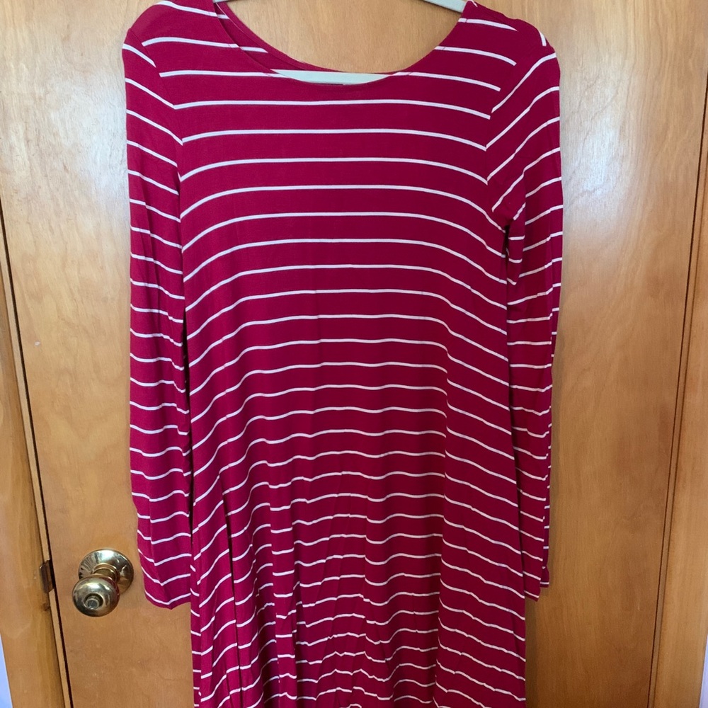 Maroon and White Dress